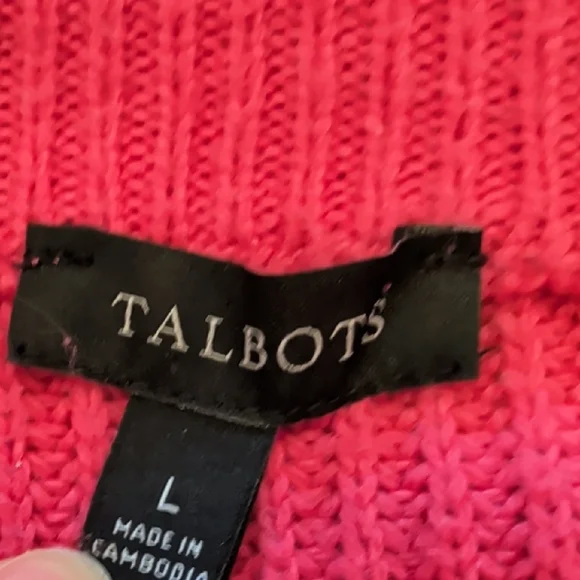 Talbots Bright Pink Ribbed Knit Sweater - Picture 4 of 9